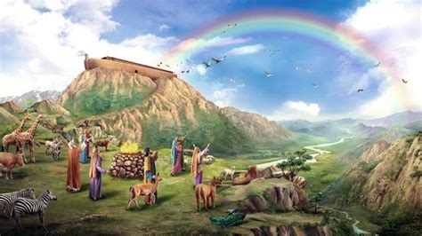 God’s Blessing to Noah After the Flood | Bible pictures, Jesus second coming, The covenant