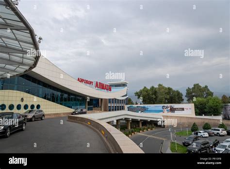 Almaty, Kazakhstan - September, 2018: Almaty airport architecture. The ...