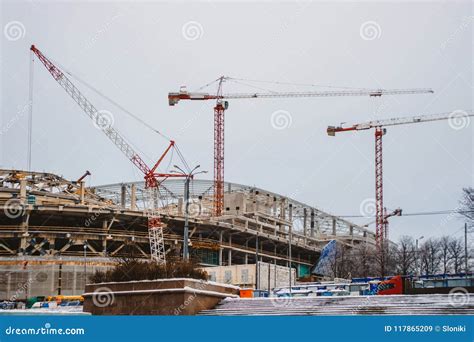 Construction of a Football Stadium Stock Image - Image of metal, outdoor: 117865209