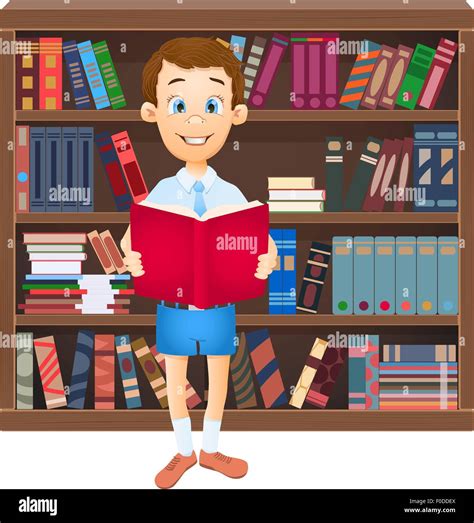 Student reading book library Stock Vector Images - Alamy