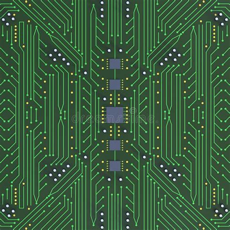 Green Printed Circuit Board with Detailed Network Texture 3D Ill Stock ...