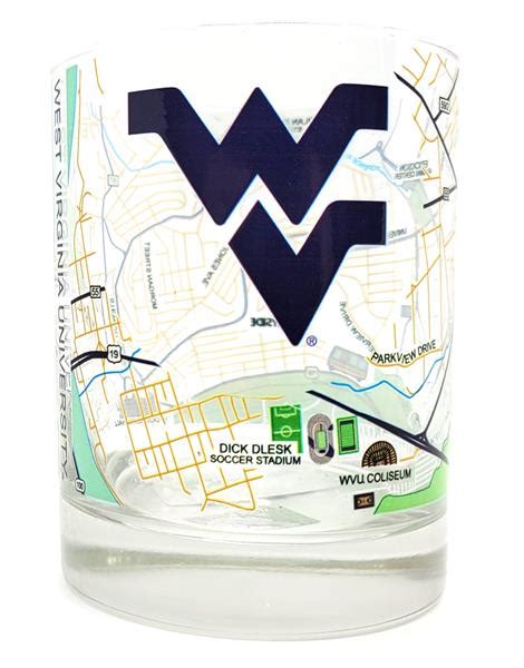 WVU Campus Map Rocks Glass