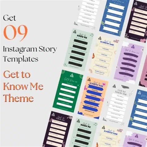 Nine Get to Know Me Instagram Story Templates - Canva Editable