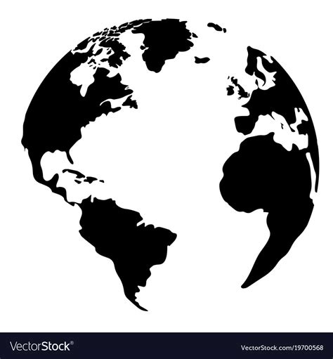 Silhouette of a globe Royalty Free Vector Image