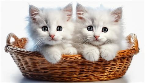 Kittens In A Wicker Basket Free Stock Photo - Public Domain Pictures