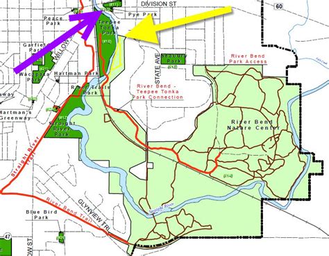 The mountain bike trails at the River Bend Nature Center in Faribault - Mountain Bike Skills Network