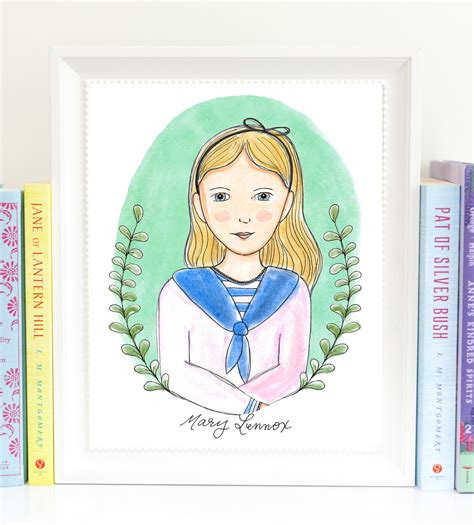 Mary Lennox Literary Heroine Art Print Illustrated the - Etsy UK