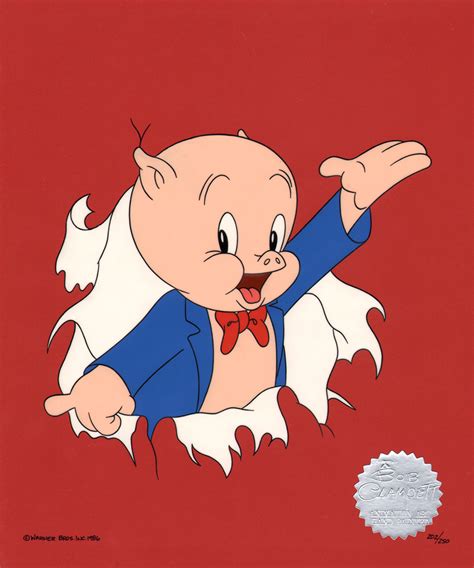 Comic Mint - Animation Art - Porky Pig (1986) "Th-th-th-that's all folks!"