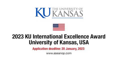 2023 KU International Excellence Award, University of Kansas, USA - ASEAN Scholarships