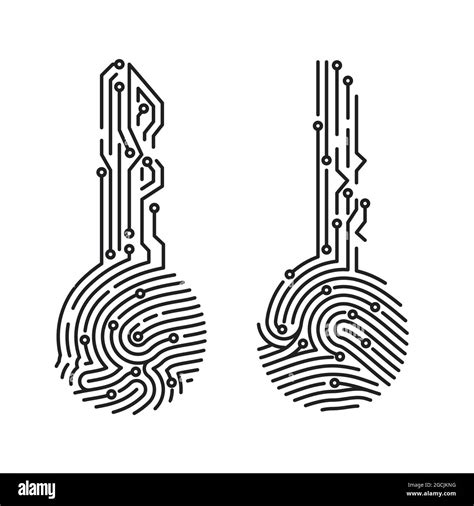 Circuit fingerprint key. Security system user verification. Biometric ID for software login ...