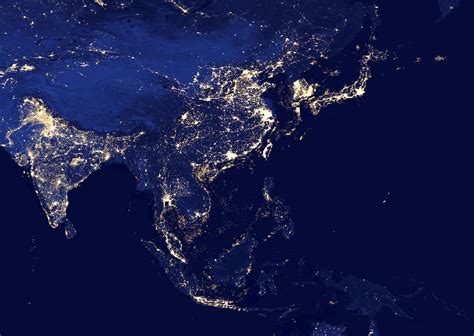 Night satellite photos of Earth
