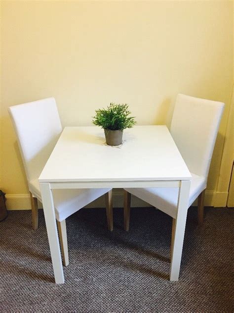 IKEA white dining table for two with 2 chairs | in Ibrox, Glasgow | Gumtree