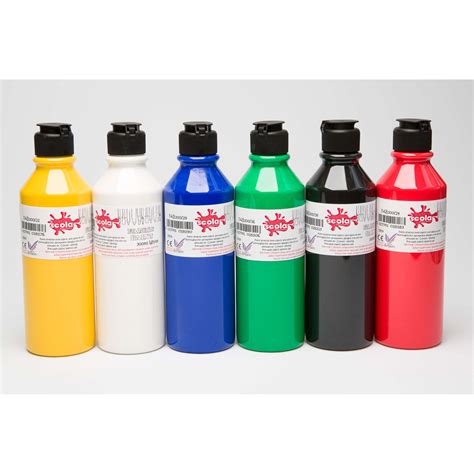 Fabric Paint Assorted Colours 300ml - Pack of 6 | Paint | Art | Tilgear