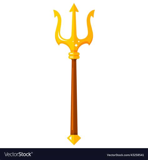 Golden trident weapon of poseidon aquaman staff Vector Image