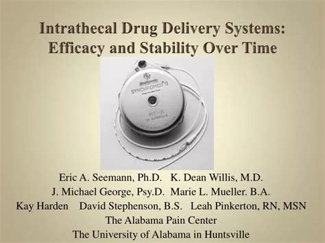 PPT - Intrathecal Drug Delivery Systems: Efficacy and Stability Over Time PowerPoint ...