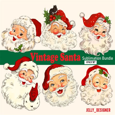 Vintage Santa Sublimation Bundle - MasterBundles