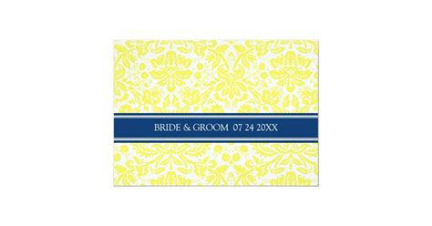 Wedding Invitations Yellow Blue Damask Pattern | Zazzle