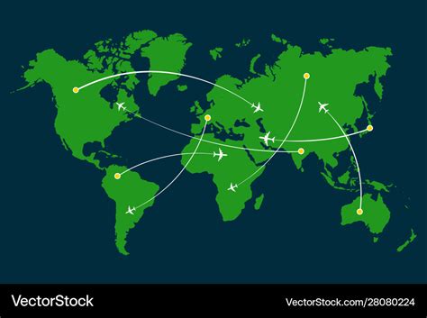 World Map Flight Paths