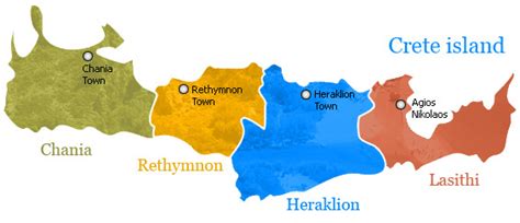 Map of Crete Province Area | Map of Greece Regional Political Province