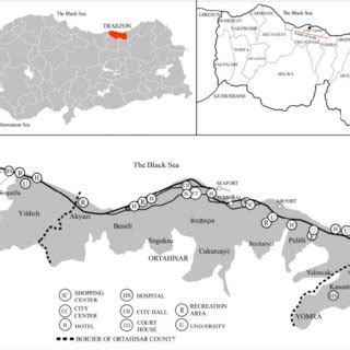 The location of the urban region of Trabzon -the field of work -within ...