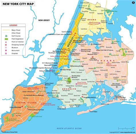 New York boroughs map - Map of NYC and boroughs (New York - USA)