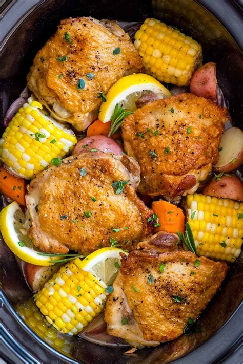 Slow Cooker Chicken Thighs with Vegetables - Jessica Gavin