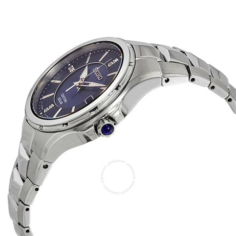 Seiko Coutura Solar Powered Blue Diamond Dial Men's Watch SNE443 ...