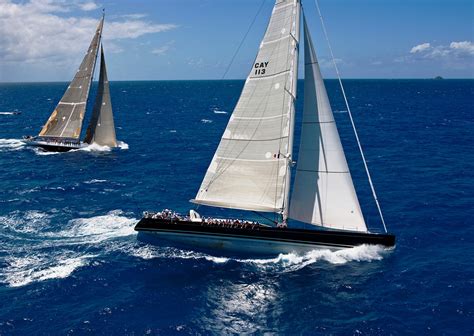 Perini Navi P2 - Sailing in the Caribbean at a yacht racing regatta ...