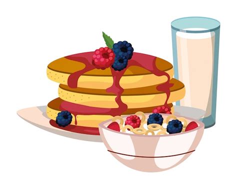 Premium Vector | Delicious tasty breakfast cartoon