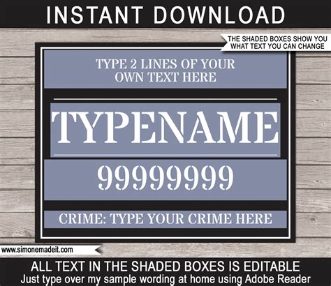 Free Mugshot Sign Template - PRINTABLE TEMPLATES