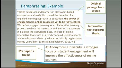 Paraphrasing And Summarizing Examples