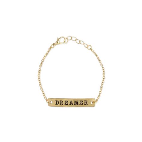 Zad Jewelry - Zad Jewelry Dreamer Engraved Bar Bracelet, Gold - Walmart ...