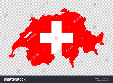 Switzerland Flag On Map Isolated On Stock Vector (Royalty Free ...