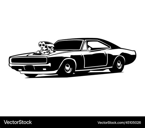 Dodge charger car silhouette Royalty Free Vector Image