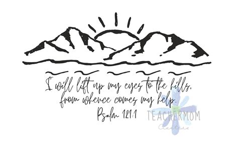 I Will Lift up My Eyes Digital Designs Psalm 121:1 My Hope Comes From God Bible Verse SVG ...