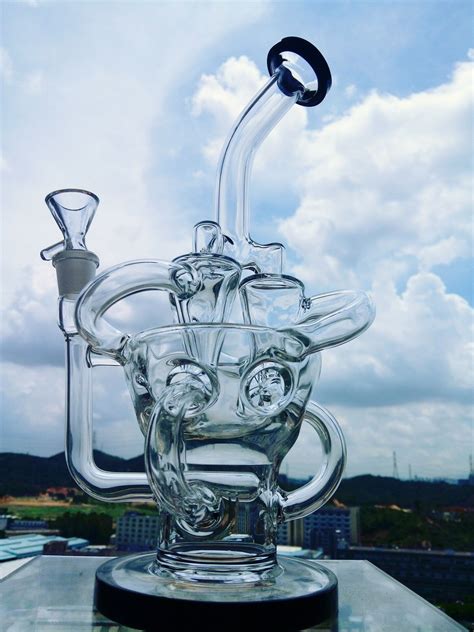 2019 2016 Grace Bong Hoss 5mm Thick Glass Tall Beaker Recycler Hitman High Quality Glass Water ...