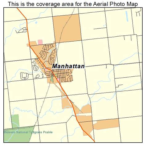 Aerial Photography Map of Manhattan, IL Illinois