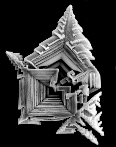 Salt crystal from dried sea water (scanning electron micrograph). The ...