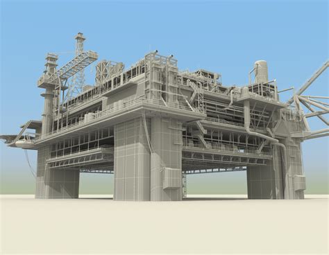 3d oil rig platform