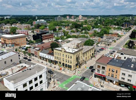 An aerial view of Waterloo, Ontario, Canada city center Stock Photo - Alamy