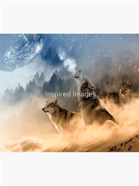 "Wolves Howling At The Moon / Beautiful Wolves" Tapestry for Sale by ...