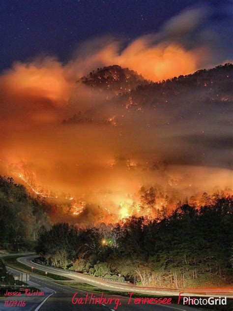 Gatlinburg, Tennessee November 29, 2016. Wildfire destroying much of Smoky Mountains and ...