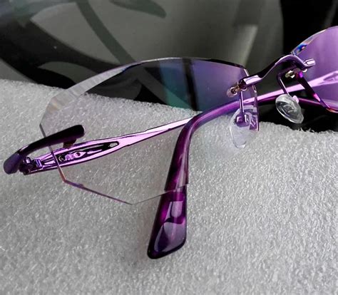 Women RX Lenses Glasses Prescription Customized Eyewear Purple Lenses ...