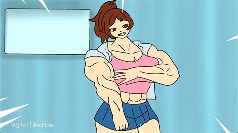 Female Muscle Growth Animation - Body Transformation - Cute girl - - YouTube