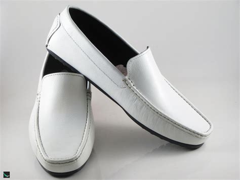 Men's Casual Leather Classic White Loafers - 3756 - Leather Collections ...