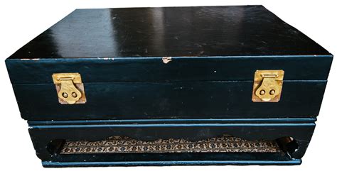 Large Black Leather Coffee Table Trunk | Fable Rentals