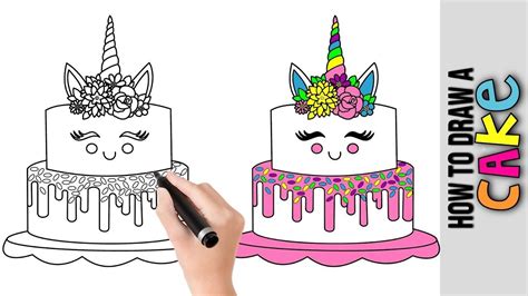 Unicorn Cake Drawing Pictures – Warehouse of Ideas