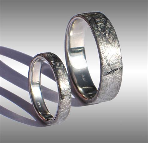 Platinum Meteorite Wedding Rings #031