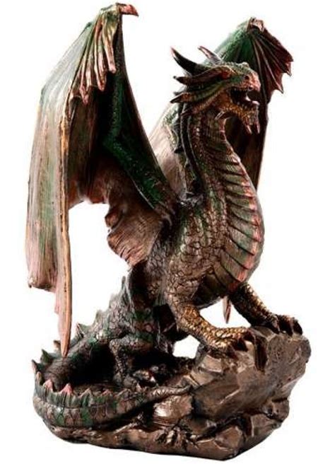 Bronzage Dragon Statue - Medieval Home Decor, Gothic Decor