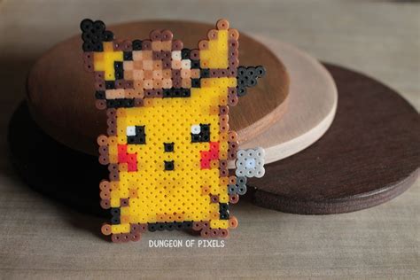 Detective Pikachu Perler in 2021 | Perler bead art, Diy perler beads ...